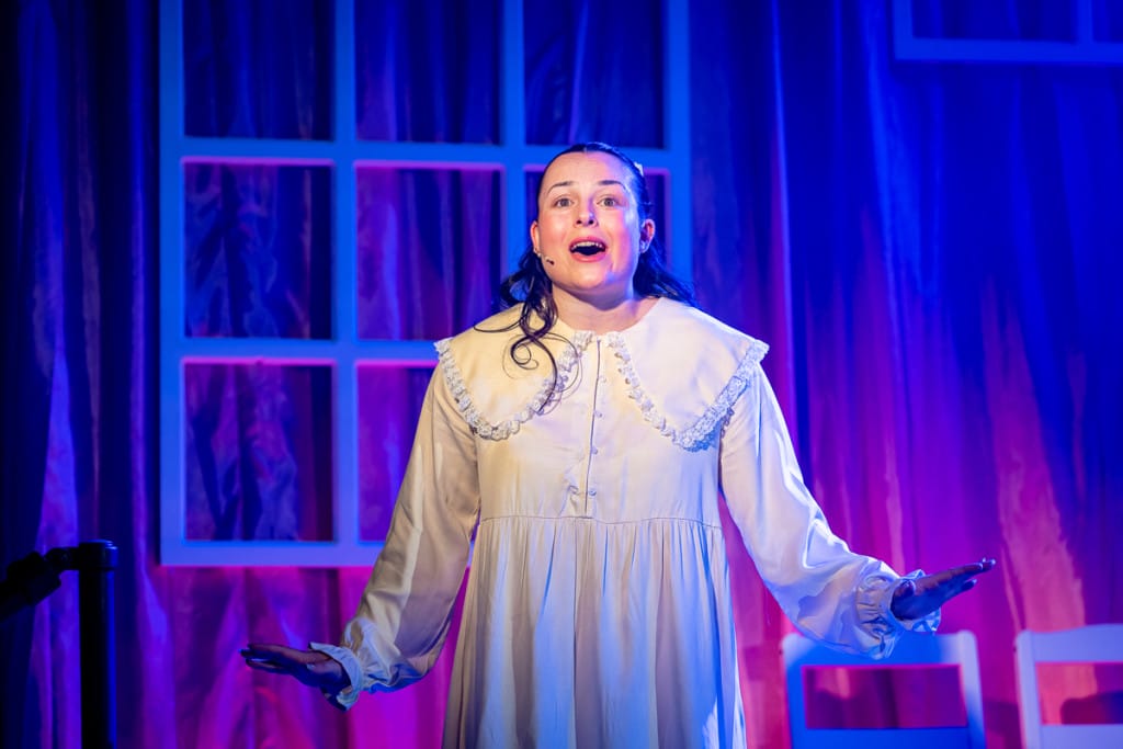 Caitlin Mack in the Seedtime Musical Theatre Company 2025 production of The Witches of Eastwick