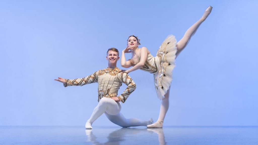 Promotional photo for the 2025 Images Ballet Company tour. Dancers: James Bamford and Larissa Bolog
